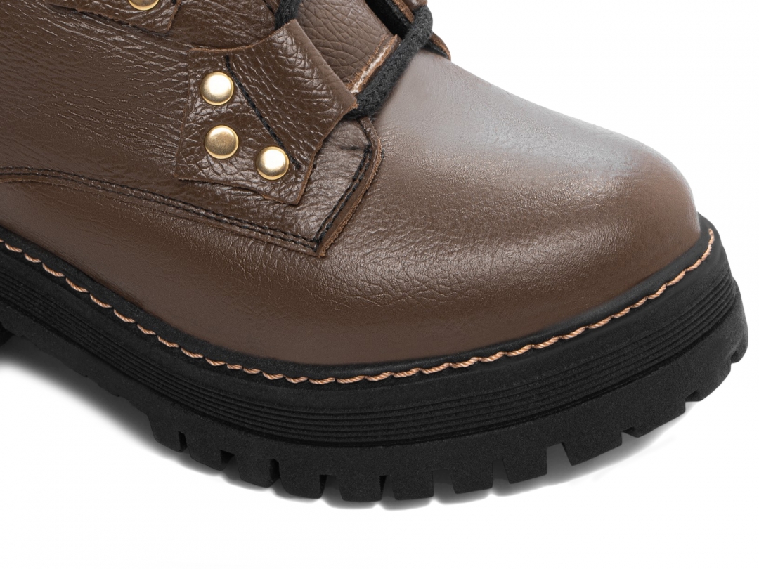 Bota Coturno Sola Tratorada Couro - Imagem 7