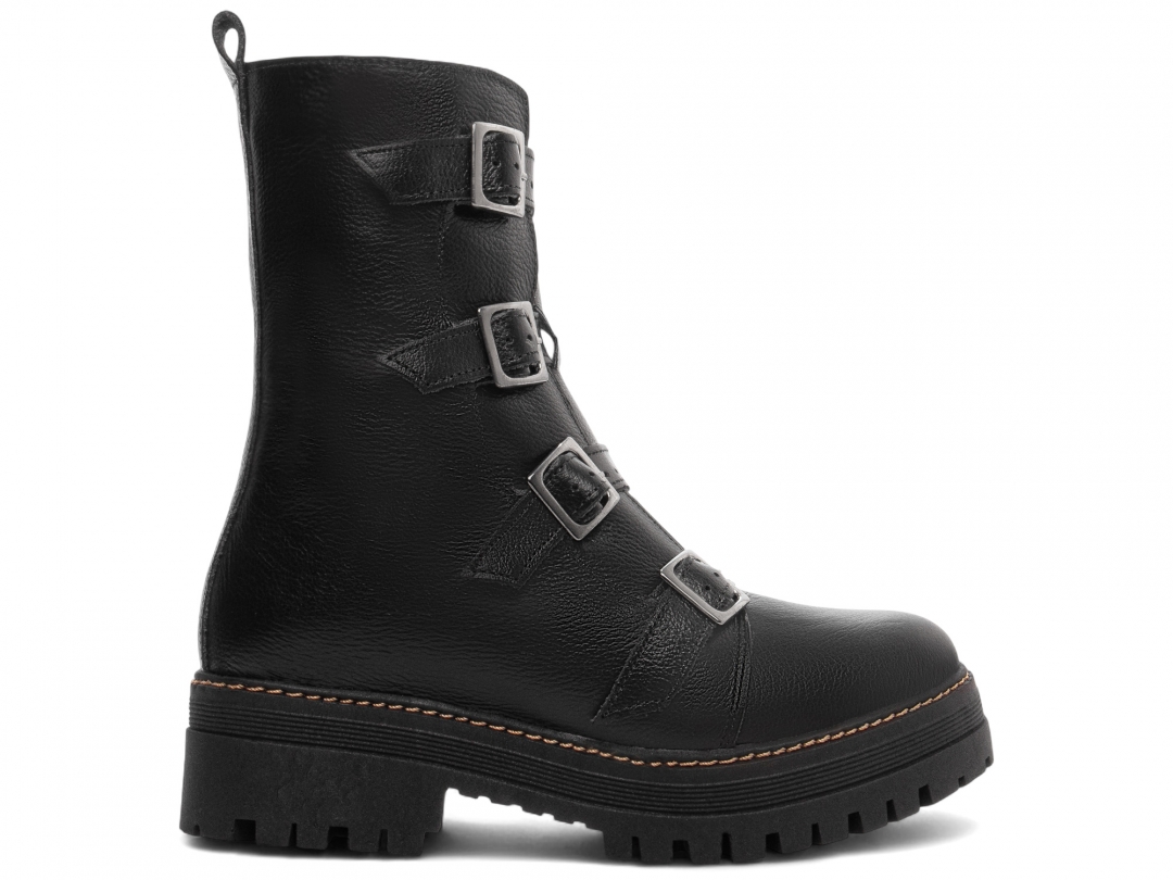 Bota Coturno Sola Tratorada Couro - Imagem 4