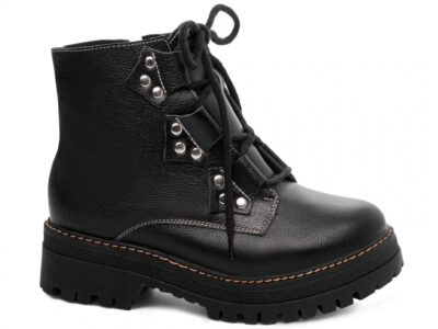 Bota Coturno Sola Tratorada Couro