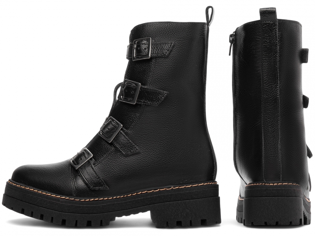 Bota Coturno Sola Tratorada Couro - Imagem 3