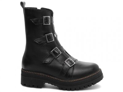 Bota Coturno Sola Tratorada Couro