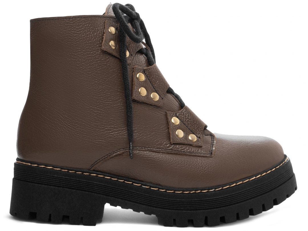 Bota Coturno Sola Tratorada Couro - Imagem 4