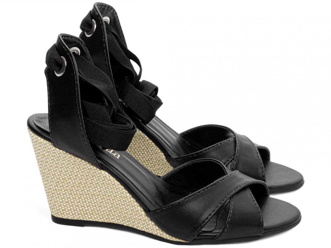 Sandália Plataforma de Cunha Anabela - Imagem 4