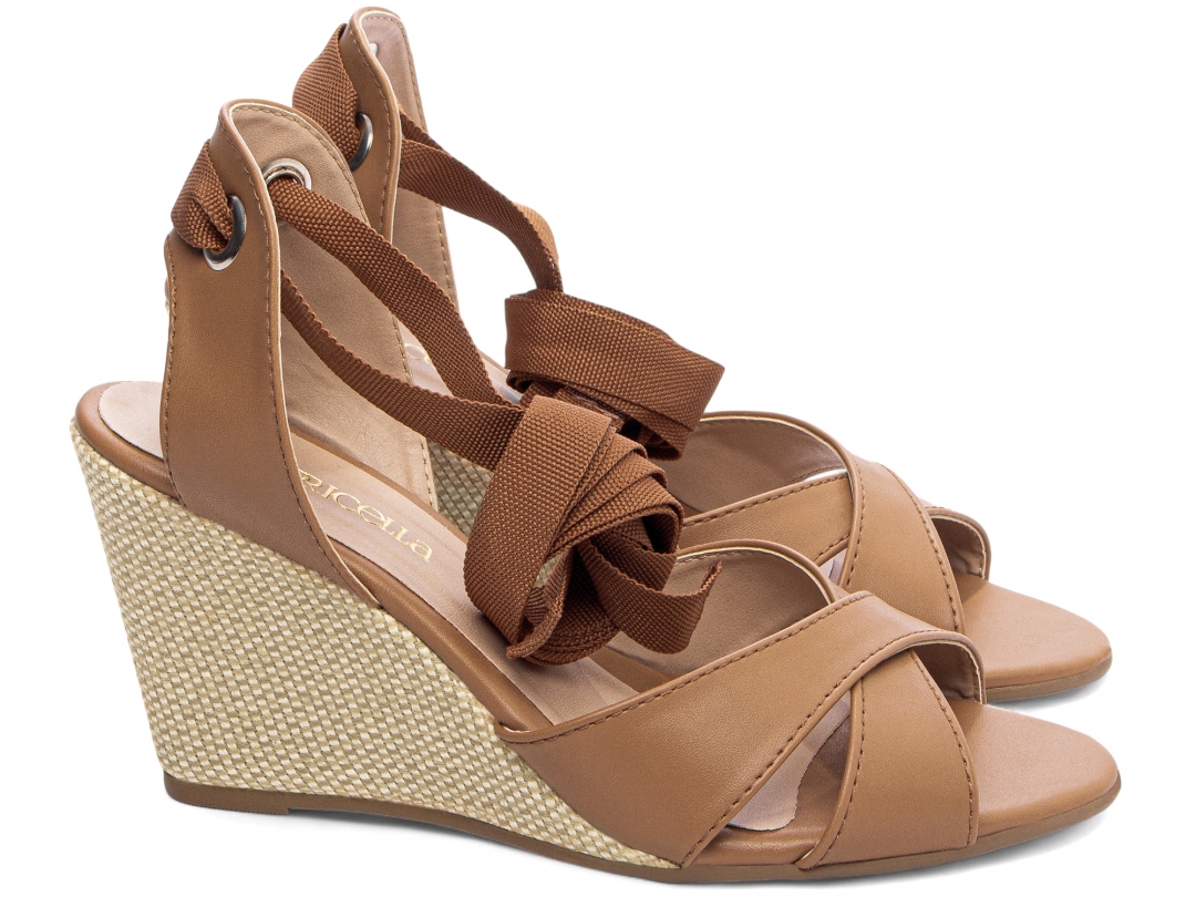 Sandália Plataforma de Cunha Anabela - Imagem 4