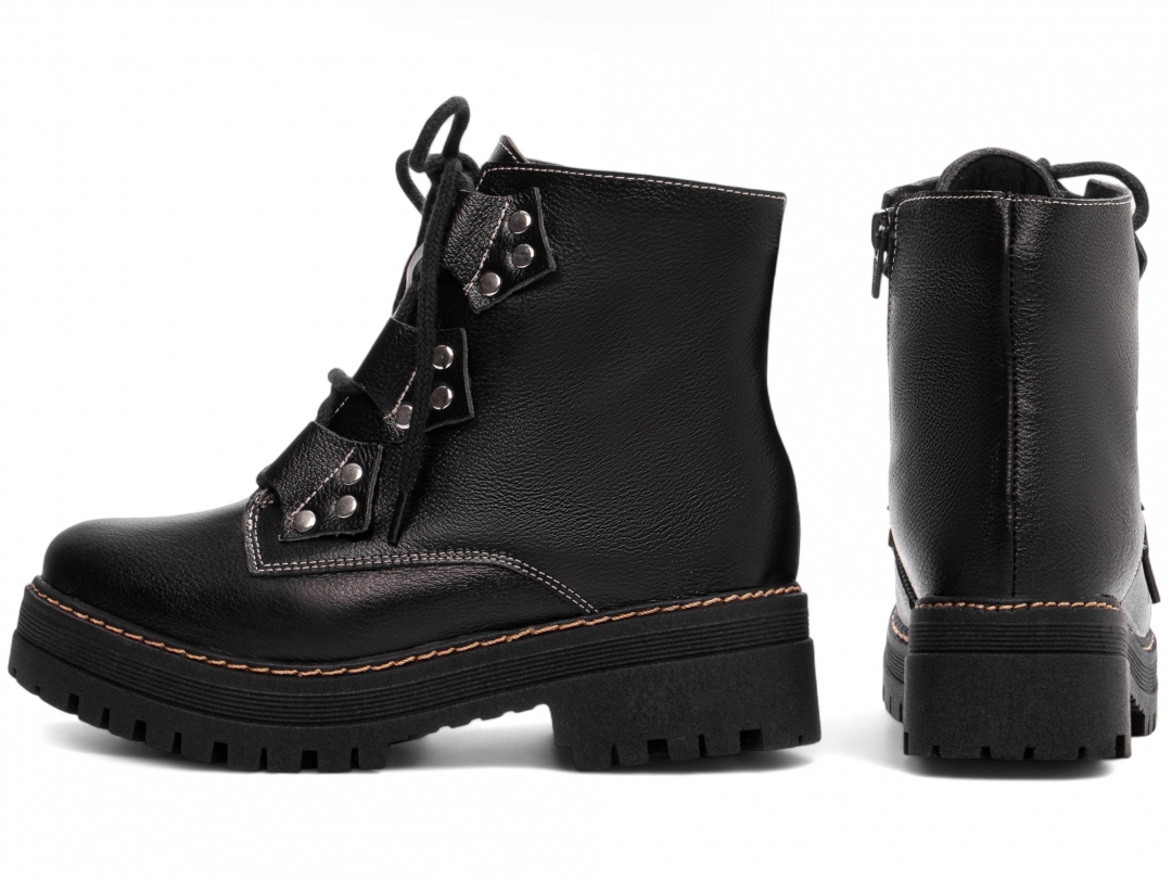 Bota Coturno Sola Tratorada Couro - Imagem 3