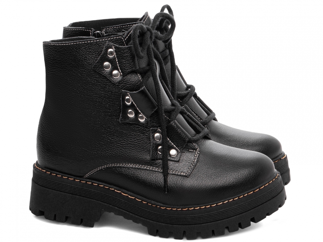 Bota Coturno Sola Tratorada Couro - Imagem 2